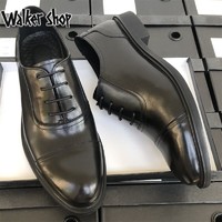 Walker Shop 奥卡索 正装鞋男系带三接头皮鞋商务透气英伦男鞋M3249 黑色 39