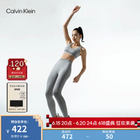 Calvin Klein 运动23春季新款女士循环提花腰边罗纹健身瑜伽紧身裤4WS3L605 050-大理石灰 S