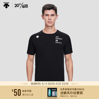 DESCENTE迪桑特 TRAINING系列 男子 短袖针织衫 D3291TTS93C BK-黑色 XL(180/100A)