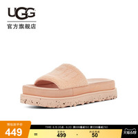 UGG夏季女士舒适厚底大logo露趾休闲时尚一字凉鞋拖鞋 1126350 BTRY | 黑色 36 鞋内长：22CM