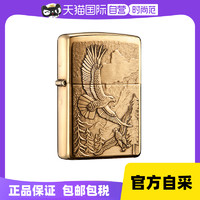 ZIPPO 之宝 官方正品美版原装在册打火机贴章仿古铜高山鹰送礼