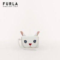 FURLA 芙拉 [即刻购买]FURLA ALLEGRA兔子造型小牛皮拼接女士卡夹 棉花糖白色花色