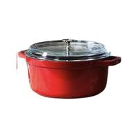 staub 珐宝 玻璃盖珐琅锅 24cm 樱桃红