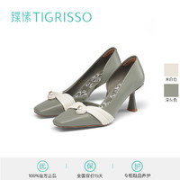 tigrisso 蹀愫 2023春新新中式珍珠盘扣奥赛鞋高跟鞋女TA43115-12t