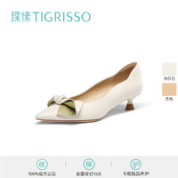 tigrisso 蹀愫 2023春新款法式羊皮蝴蝶鞋尖头小猫跟单鞋女鞋TA43119-12t