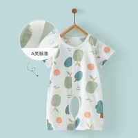 Tongtai 童泰 夏款婴儿衣服1-18个月新生儿对开连体衣男女宝宝开裆短哈衣