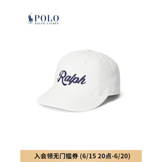Polo Ralph Lauren 拉夫劳伦男女同款 23秋嵌花棉斜纹布棒球帽RL52581 100-白色 ONE
