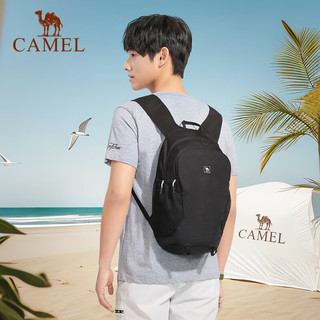 CAMEL 骆驼 户外背包小巧轻便大容量旅行书包运动休闲徒步学生运动双肩包 133DB05003，黑色 轻便背负