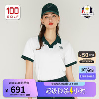 RYDER CUP莱德杯高尔夫服装女短袖T恤23夏季新品时尚复古翻领运动POLO衫女 白色 XS