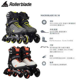 Rollerblade轮滑鞋成人溜冰鞋刷街休闲透气健身旱冰进口macroblade系列 80W灰红-女 36/男40
