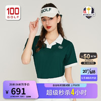 RYDER CUP莱德杯高尔夫服装女短袖T恤23夏季新品时尚复古翻领运动POLO衫女 墨绿色 XS