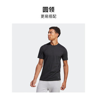 adidas阿迪达斯官方男装夏季新款速干瑜伽运动短袖T恤IB8956 黑色 A/XS