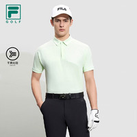 斐乐（FILA）官方男子针织短袖POLO衫2023秋新款高尔夫运动速干上衣 豚草绿-LG 165/88A/S