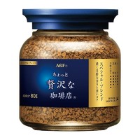 PLUS会员：AGF 特浓混合风味 蓝罐金标 冻干速溶黑咖啡 80g