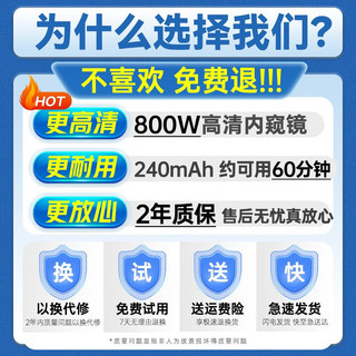 素诺小米有品有售可视挖耳勺掏耳勺神器采耳工具套装内窥镜800W像素 FIND-B+(白色）