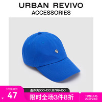 URBAN REVIVO2023夏季新款男士潮流休闲刺绣字母棒球帽UAMA32078 宝蓝 F