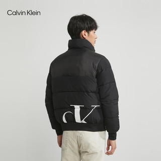 Calvin Klein Jeans23早秋新款男士时尚休闲拼接立领印花夹棉外套ZM02480 BEH-太空黑 S