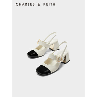 CHARLES&KEITH23秋季新品CK1-60361474包头粗跟玛丽珍鞋凉鞋女 Multi综合色 37