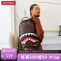 SPRAYGROUNDSprayGround23新款鲨鱼嘴双肩包大容量通勤户外旅行书包W0915706 褐色