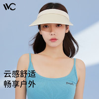 VVC 遮阳帽男女夏季新款防紫外线防晒帽大帽檐户外沙滩空顶太阳帽子 卡其色