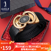 高尔夫（GOLF）自动扣皮带男士商务时尚真皮腰带男百搭中青年裤带送男友礼盒装 金色 110cm