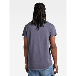 G-STAR RAW2023男士T恤Lash字母印花卷边短袖有机棉宽松夏季D16396 深紫色 S