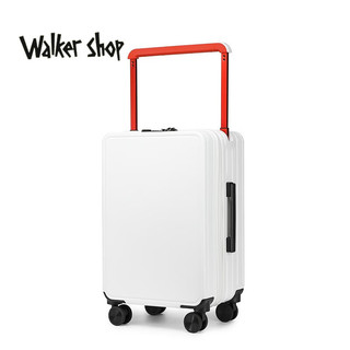 Walker Shop行李箱男双正面宽拉杆学生百搭大容量旅行箱顺滑万向轮 白色 20寸