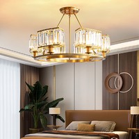 AUX 奥克斯 欧式轻奢客厅吊灯现代简约主卧室餐厅灯玻璃铜制北欧灯具