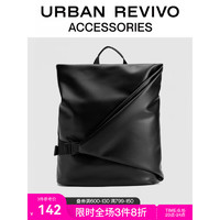 URBAN REVIVO2023夏季新款男士时尚小众设计PU双肩背包UAMB32066 黑色