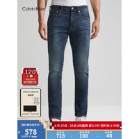 Calvin Klein Jeans春秋男士休闲简约贴片楔形版微弹水洗锥形牛仔裤J319357 1BJ-牛仔深蓝 29