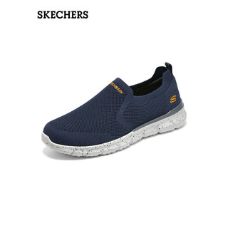 斯凯奇（Skechers）男士轻质一脚蹬休闲鞋舒适乐福鞋子210572 海军蓝色/NVY 47.5