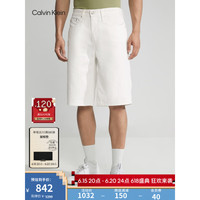 Calvin Klein Jeans23春夏新款男士简约贴片复古宽松水洗牛仔短裤J322776 1AA-牛仔白 29