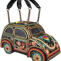 Mary Frances Joyride 复古汽车串珠顶部提手手提包,多色, “Multi”