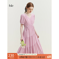 范思蓝恩 23FS12618设计感温柔风茶歇裙，女夏新款显瘦连衣裙子 花束粉 XS