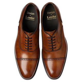 LOAKE男鞋Hughes Semi 复古棕色皮革商务正装皮鞋休闲婚鞋男士德比鞋 Chestnut 40.6码/UK7.0