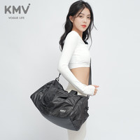 KMV网红运动健身包女小干湿分离训练收纳袋游泳瑜伽包健身房 耀黑色 大号