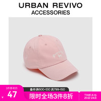 URBAN REVIVO2023夏季新款女士甜酷软妹字母印花棒球帽UAWA32344 粉红 F