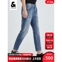 杰克·琼斯（JACK&JONES）夏季修身百搭简约潮流弹力水洗七分裤牛仔裤男装223232064 浅牛仔蓝-C40 180/84A/LR