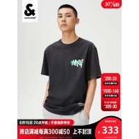 杰克·琼斯（JACK&JONES）百搭时尚潮流宽松圆领短袖男胸前字母胶印短袖T恤223201268 暗灰色-E39 180/100A/L