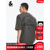 杰克·琼斯（JACK&JONES）夏季休闲百搭多色个性立体字母印花舒适纯棉T恤223201095 E05 绿棕色 170/92A/S