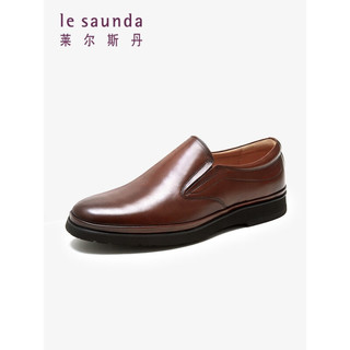 莱尔斯丹2023夏季新款商场同款商务低帮舒适男士乐福鞋4MM59002 褐色 BRL 38