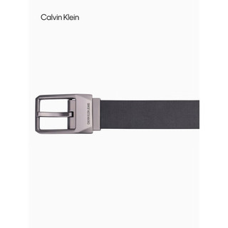 Calvin KleinCK Jeans男士真皮商务双面用哑光金属针扣式牛皮腰带礼物HC0634 001-黑色 85cm