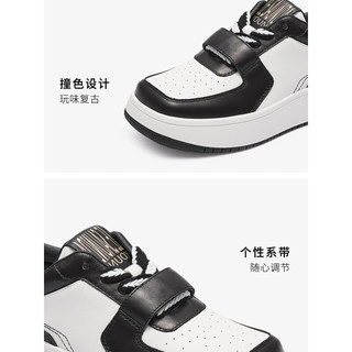 莱尔斯丹2023秋冬新款Y系列厚底方头系带熊猫低帮休闲女鞋4T69701 绿色+白色 GNL 35