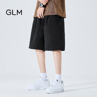 GLM森马集团品牌短裤男士夏季百搭休闲潮流运动大码五分裤 黑色 XL