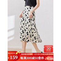 尚都比拉法式碎花半身裙女夏装2023新款遮胯显瘦气质女人味裙子 白底花色 S