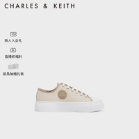 CHARLES&KEITH23夏季新品CK1-70900482简约休闲系带板鞋女鞋 Taupe灰褐色 35