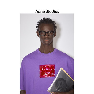 Acne Studios 男女春夏同款Face表情可充气饰片短袖T恤CL0184 鸢尾紫 XL