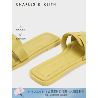 CHARLES&KEITH23夏季新品SL1-71790012简约外穿罗马凉拖鞋女 Yellow黄色 39