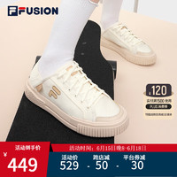 FILA FUSION斐乐潮牌WALLRIDE DX女鞋帆布鞋2023夏休闲运动鞋透气 奶白/木薯粉-GT 37.5