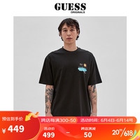 GUESS Originals23新款夏地球日系列男士圆领短袖T恤-M3GI65KBQN2 JBLK-黑色 XS